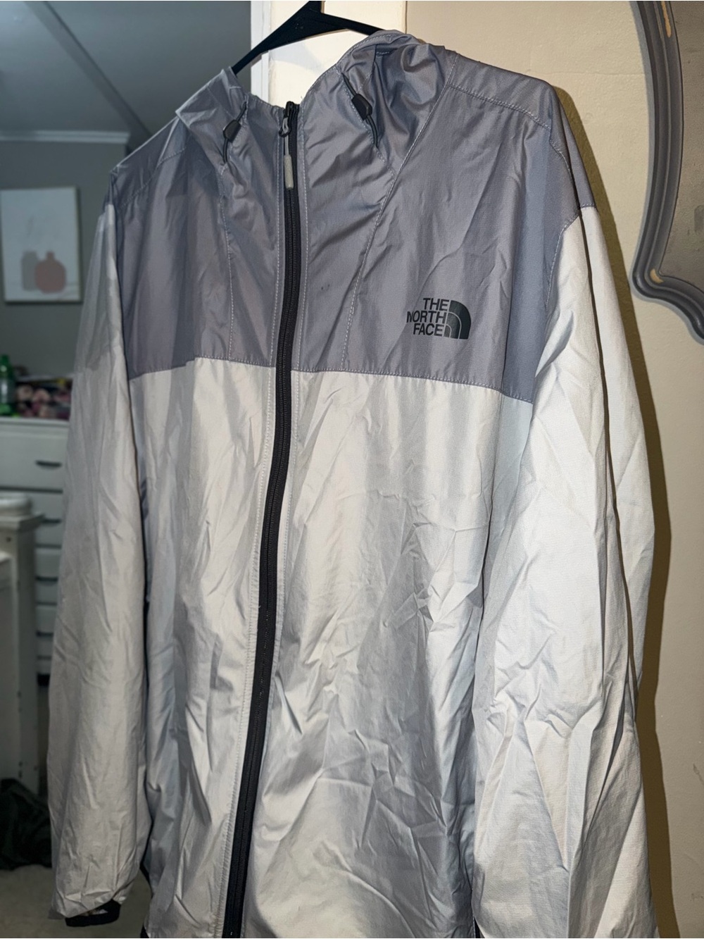 The North Face Two-Tone Gray Hooded Windbreaker